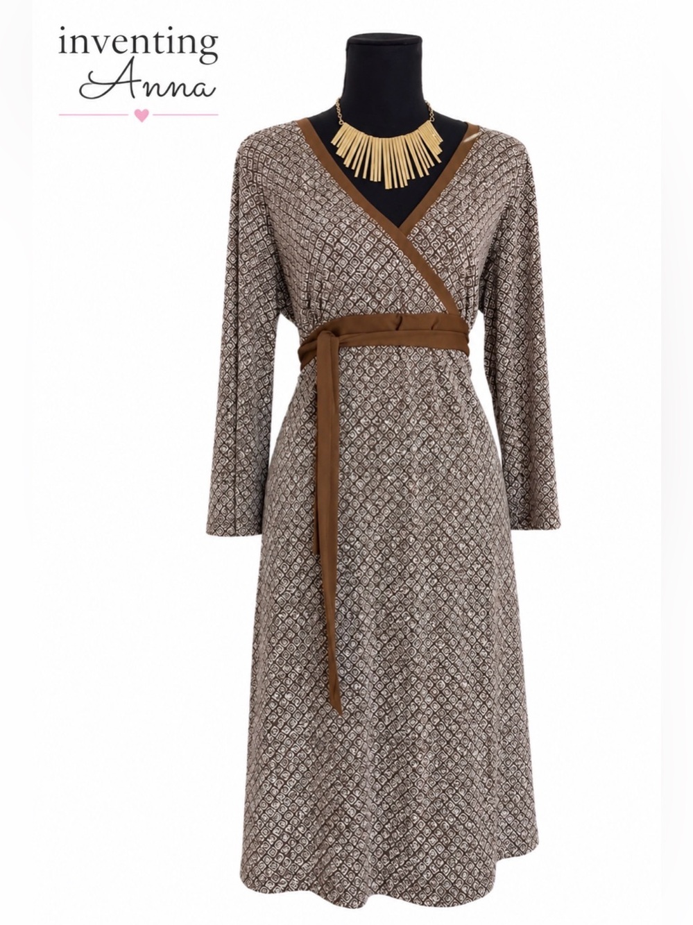 TWO HEARTS MATERNITY Women’s rich brown and white 3/4 sleeve dress size XL